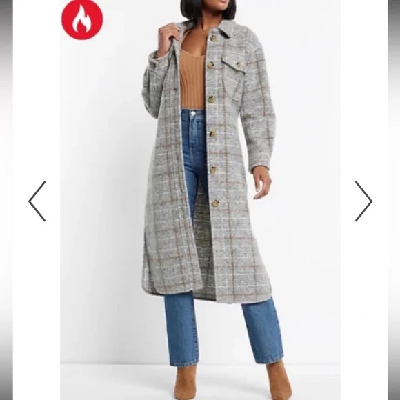 Express Wool Blend Long Shacket - Picture 7 of 8